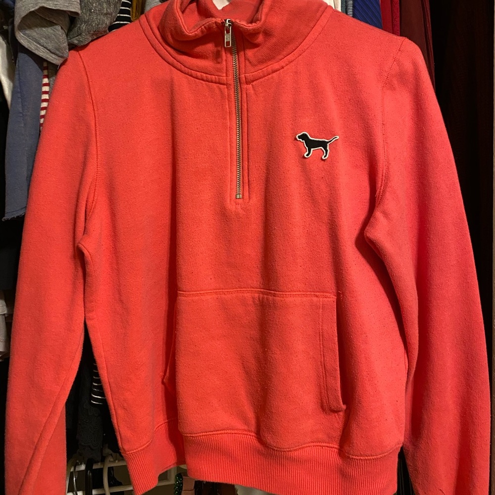 PINK crewneck half zip